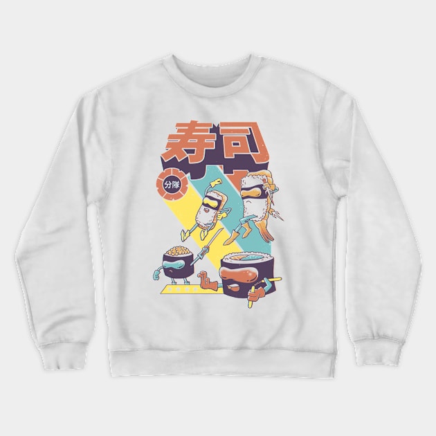 Sushi Sentai Crewneck Sweatshirt by Vincent Trinidad Art